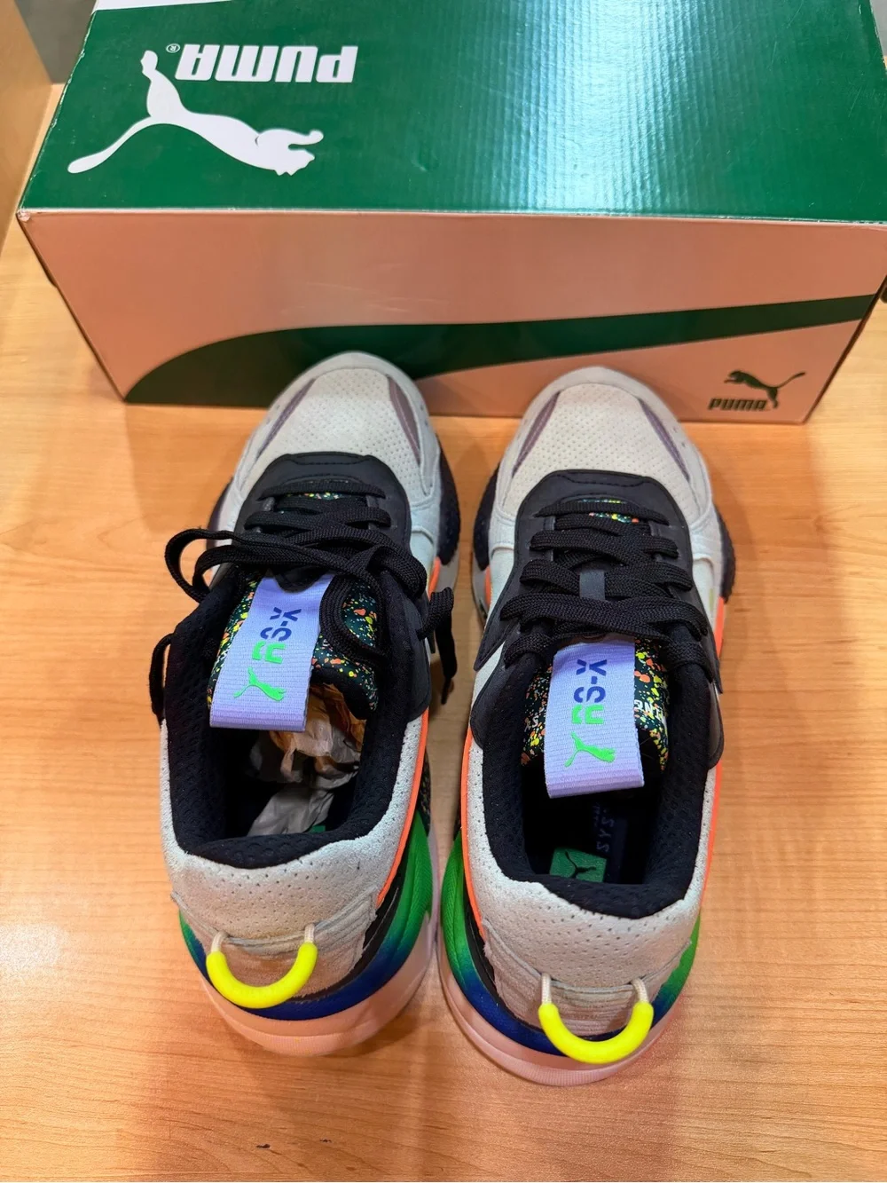 Puma Kids Gray Sneakers with Multicolor Accents